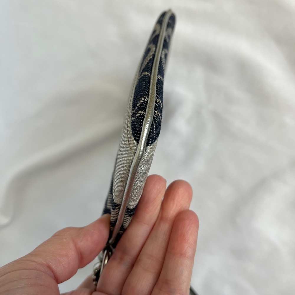 Coach EUC, zippered wristlet, blue & silver denim, clean, interior pkt, - Picture 13 of 13